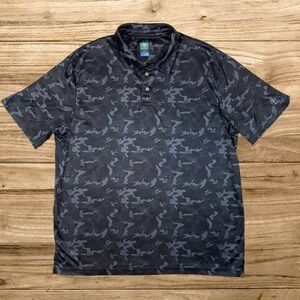 Pro Tour Coolplay Mens XL Black Camo Golf Polo Shirt Short Sleeve Performance